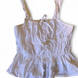 Elegant White Ruffled Tank Top